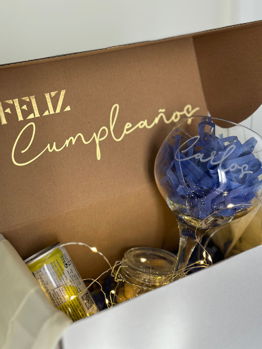 Caja regalo - Copa de cubata personalizada